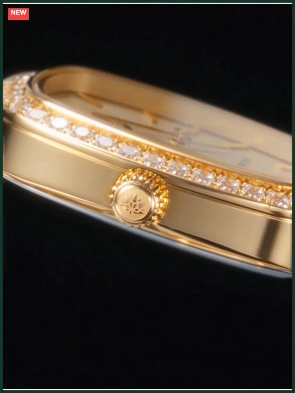 Ladies Elegant Stainless Steel Watch with Crystal Bezel Water Resistant
